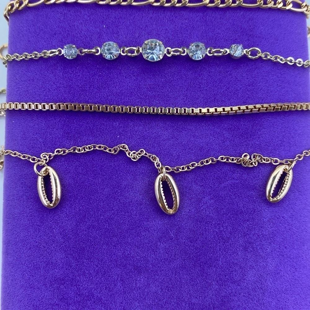 π Elegant Gold Plated Box Chain Bracelet/Anklet - Picture 5 of 5